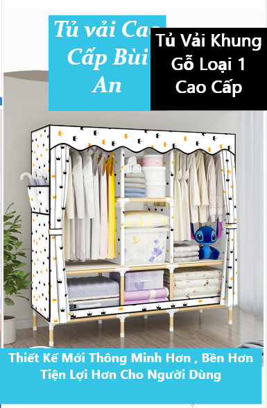 Tủ Quần Ao Vải Ván Gỗ Bùi An Cao Cấp